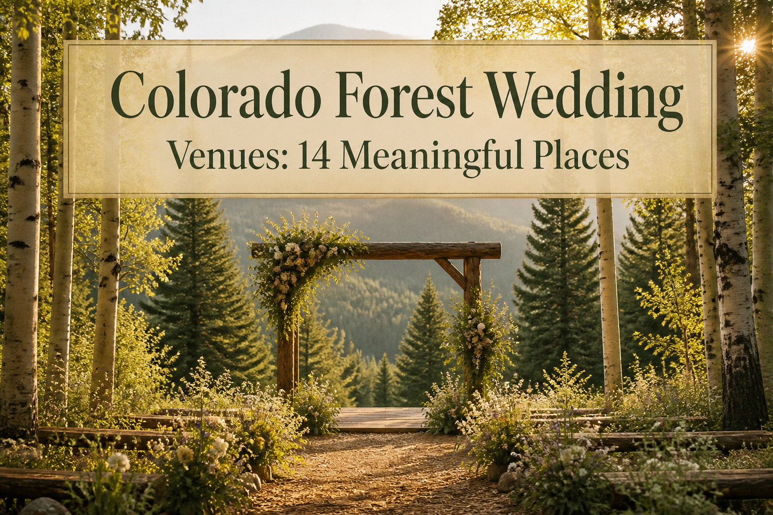A scenic forest with greenery and natural light for a wedding.