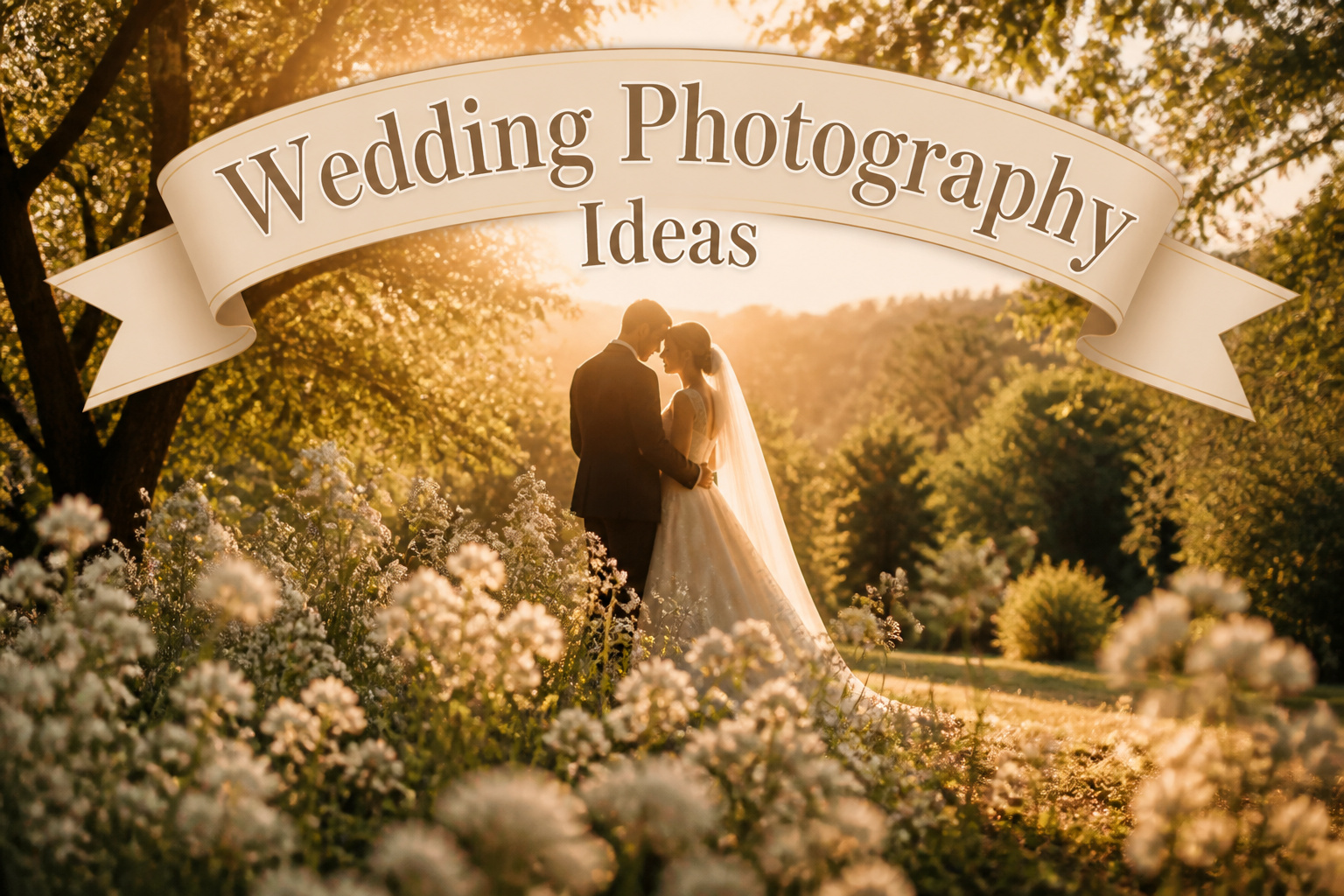 A collection of wedding photography ideas displayed in a creative layout.
